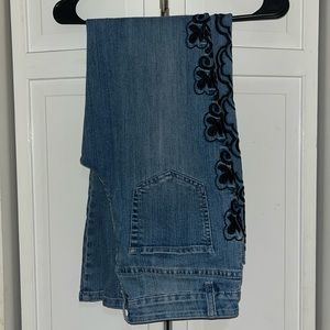 Azi Embroidered Mid Rise flare Jeans